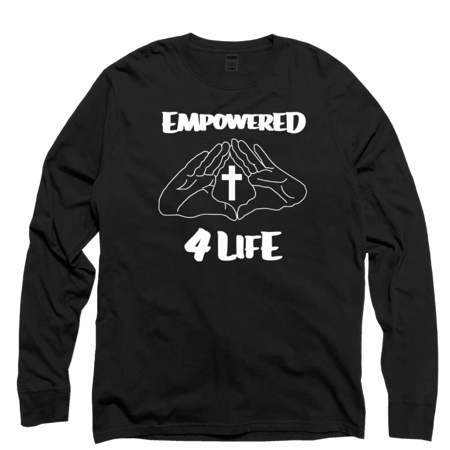 E4L White Logo Long Sleeve Tee
