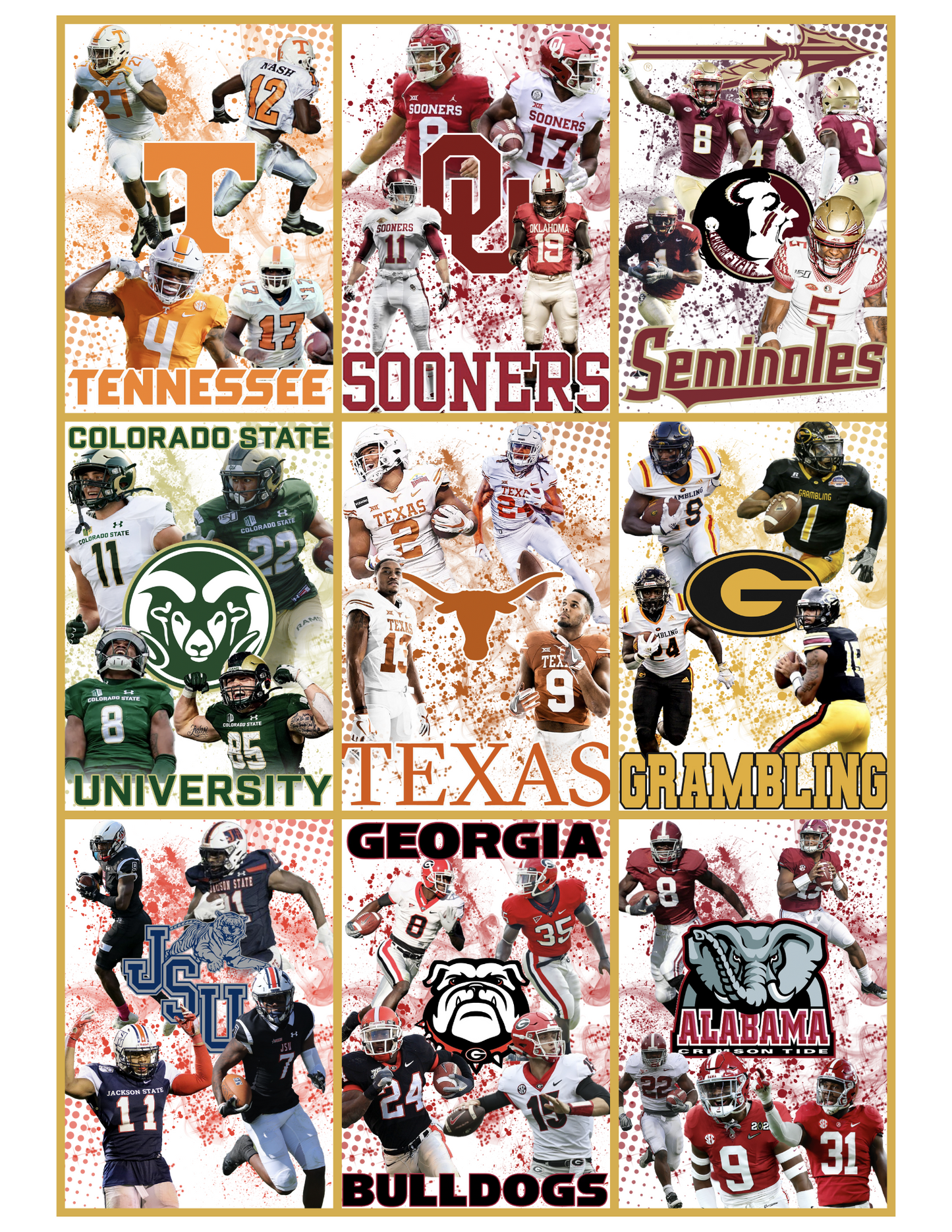 College Football Bundle (40 Designs)  *DIGITAL DOWNLOAD ONLY*