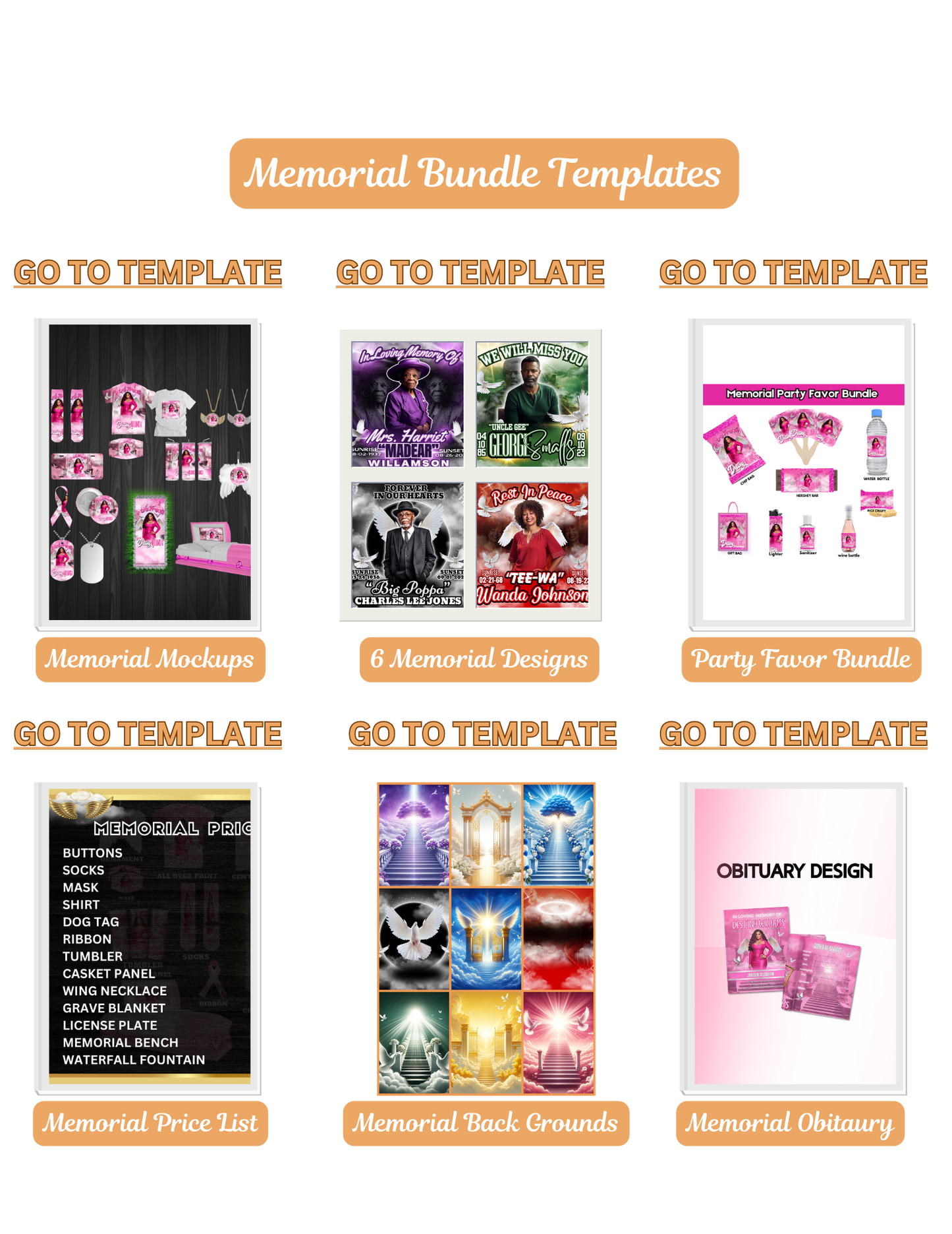 Memorial Bundle Templates *DIGITAL DOWNLOAD ONLY*