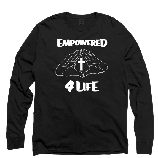 E4L White Logo Long Sleeve Tee