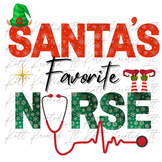 Santa's Favorite Nurse PNG *DIGITAL DOWNLOAD ONLY*