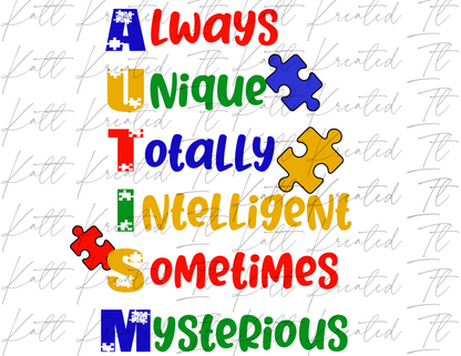 Autism PNG Design *DIGITAL DOWNLOAD ONLY*