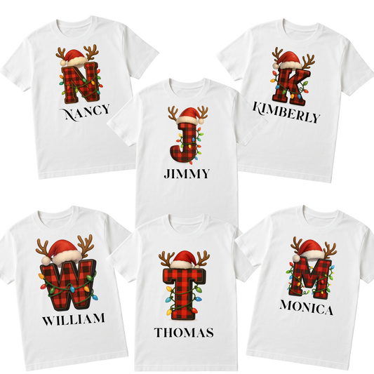 Plaid Initial & Name Top