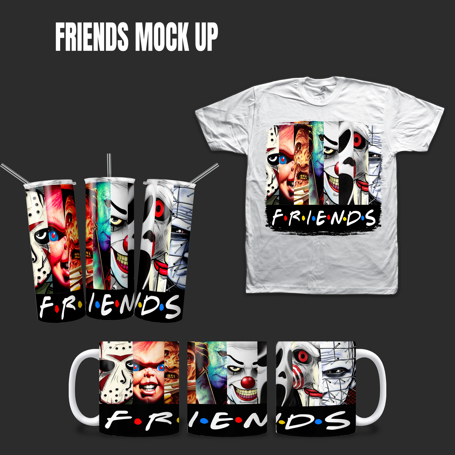 Friends PNG Bundle (T-shirt Mug and Tumbler Design) *DIGITAL DOWNLOAD ONLY*