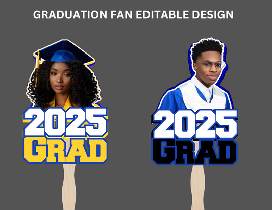 Graduation Fan Head Editable Canva Design *DIGITAL DOWNLOAD ONLY*