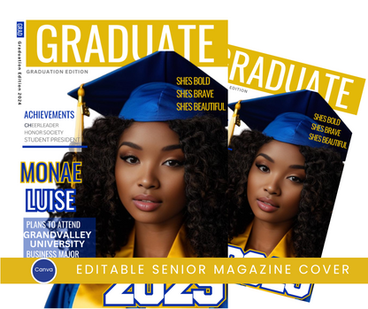 Graduation Magazine Cover (9 Editable Canva Templates) *DIGITAL DOWNLOAD ONLY*