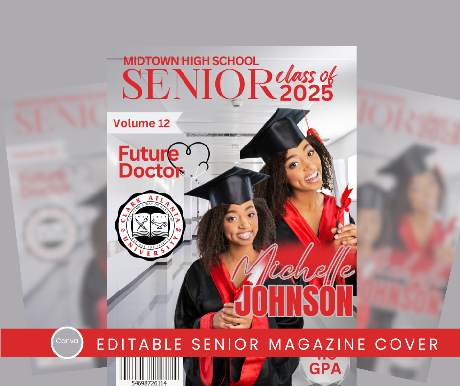 Graduation Magazine Cover (9 Editable Canva Templates) *DIGITAL DOWNLOAD ONLY*