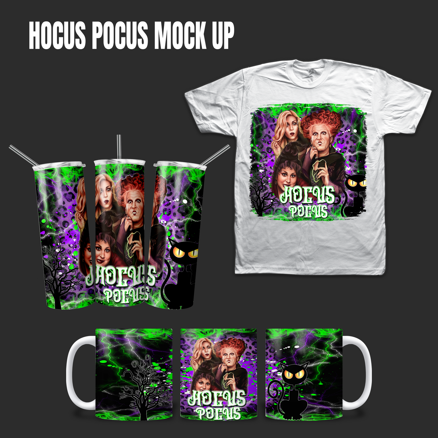 Hocus Pocus PNG Bundle (T-shirt Mug and Tumbler Design) *DIGITAL DOWNLOAD ONLY*