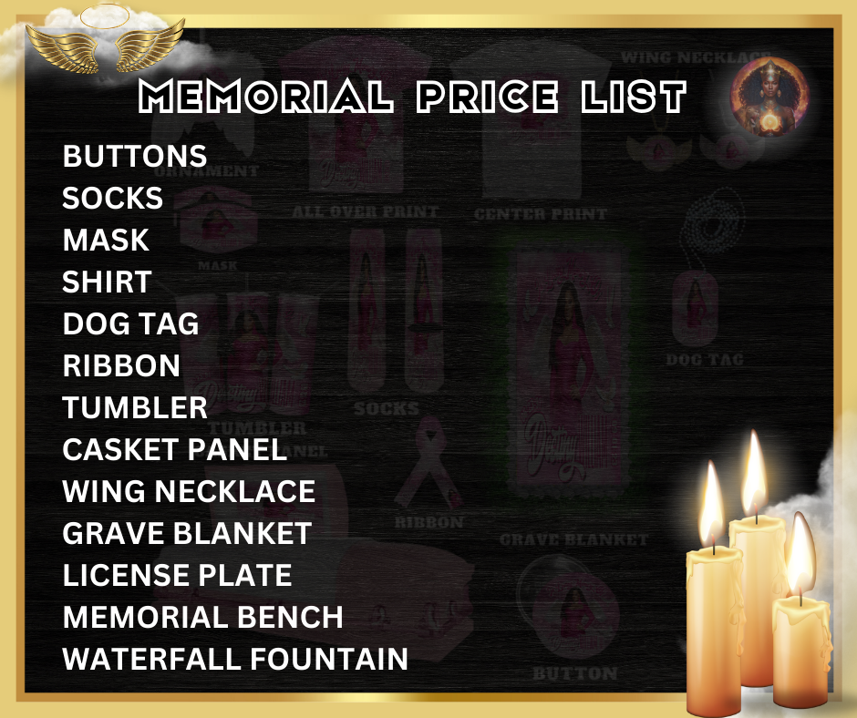 Memorial Price List *DIGITAL DOWNLOAD ONLY*