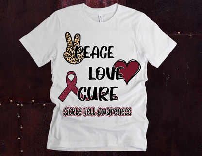 Peace Love Cure Sickle Cell PNG *DIGITAL DOWNLOAD ONLY*