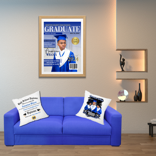 Graduation Throw Pillow Editable Canva Template *DIGITAL DOWNLOAD ONLY*