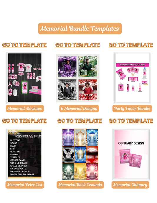 Memorial Bundle Templates *DIGITAL DOWNLOAD ONLY*